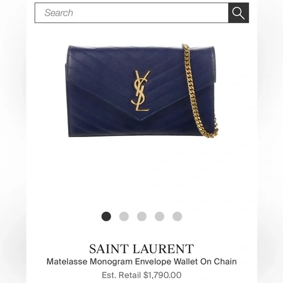 YSL cassandre envelope flap wallet on chain - Picture 14 of 15
